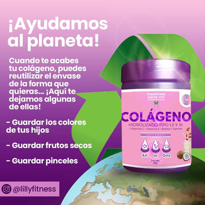 Colágeno Hidrolizado Tipo I II III 500g con Biotina y Tiamina | Trinity Elevate
