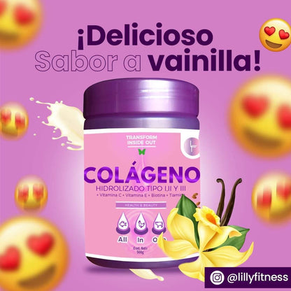 Colágeno Hidrolizado Tipo I II III 500g con Biotina y Tiamina | Trinity Elevate