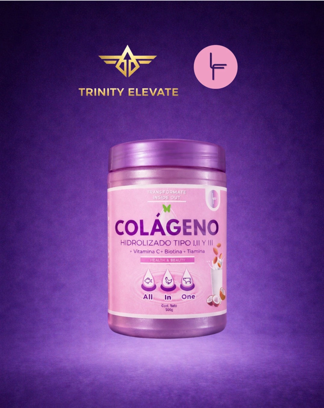 Colágeno hidrolizado tipo 1 2 3 Trinity Elevate