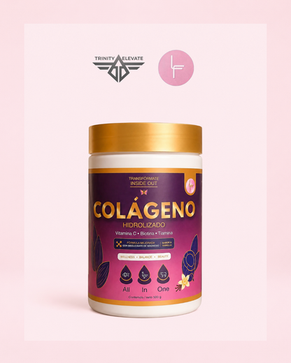 Colágeno Hidrolizado Tipo I II III 500g con Biotina,Tiamina y Magnesio | Trinity Elevate