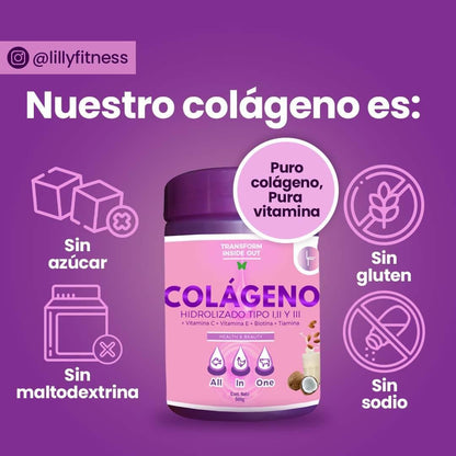 Colágeno Hidrolizado Tipo I II III 500g con Biotina y Tiamina | Trinity Elevate
